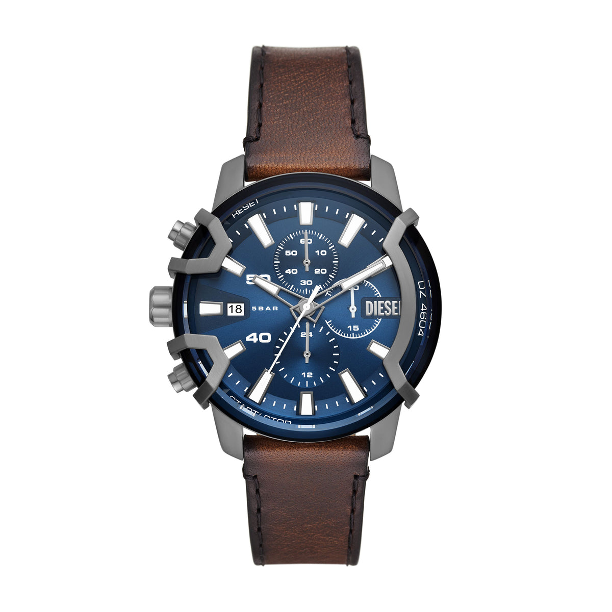 Diesel Griffed Chronograph Brown Leather Watch