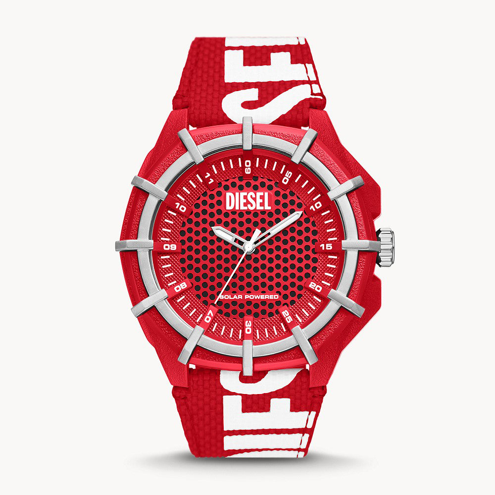 DIESEL FRAMED RED PRO-PLANET TEXTILE MENS WATCH