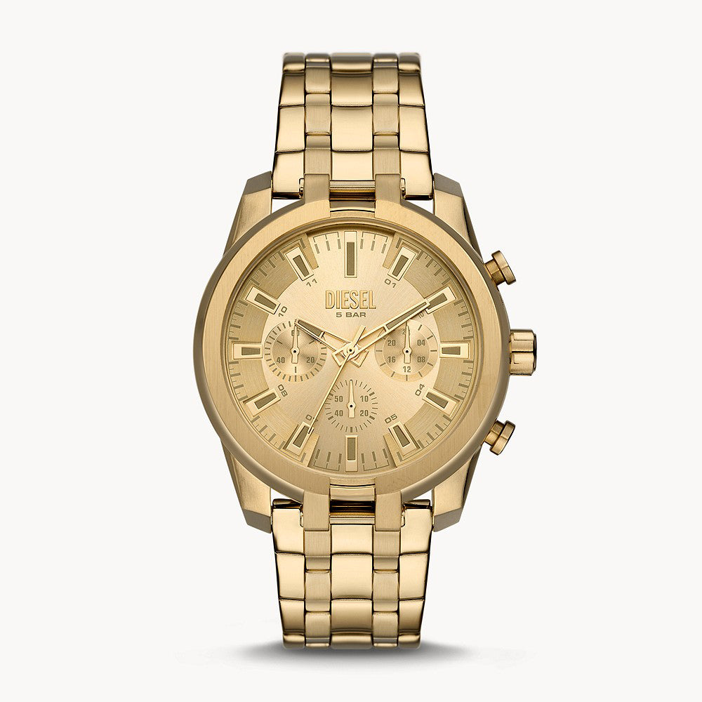 DIESEL SPLIT GOLD STAINLESS STEEL MENS WATCH