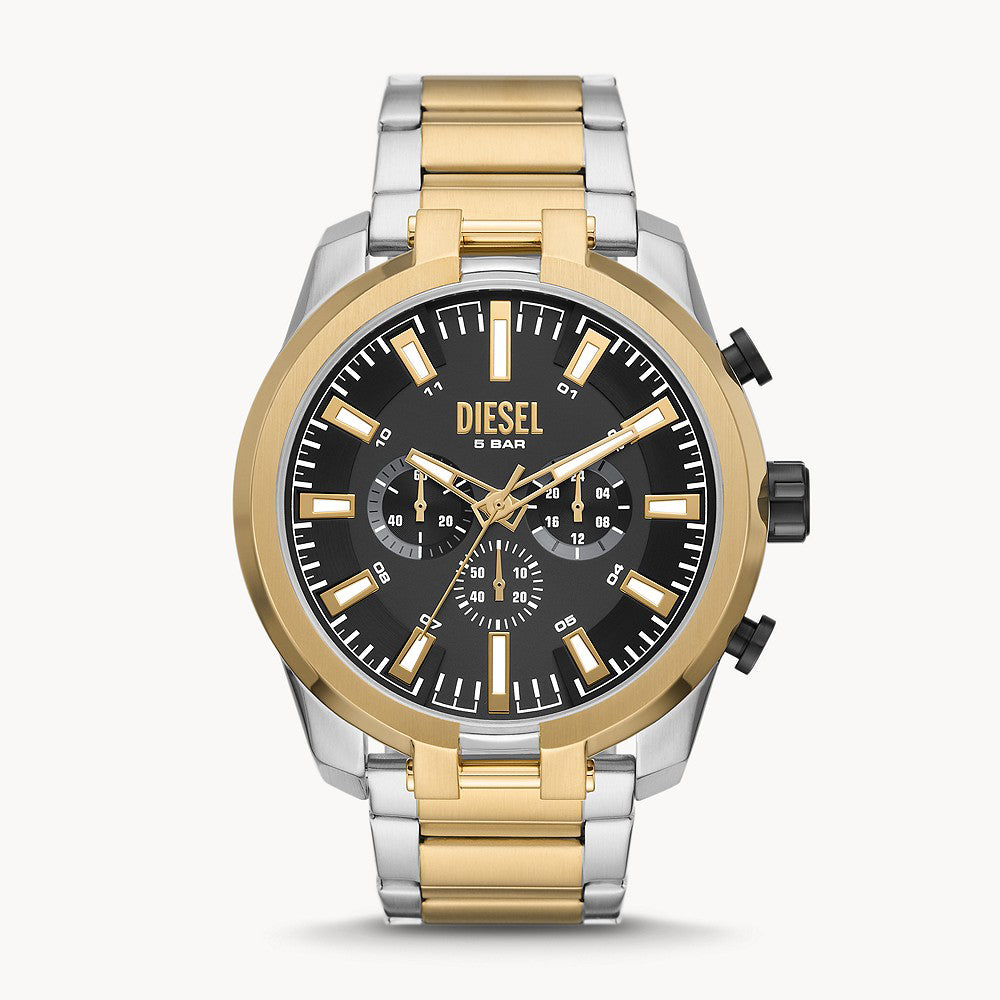 DIESEL SPLIT SILVER STAINLESS STEEL MENS WATCH