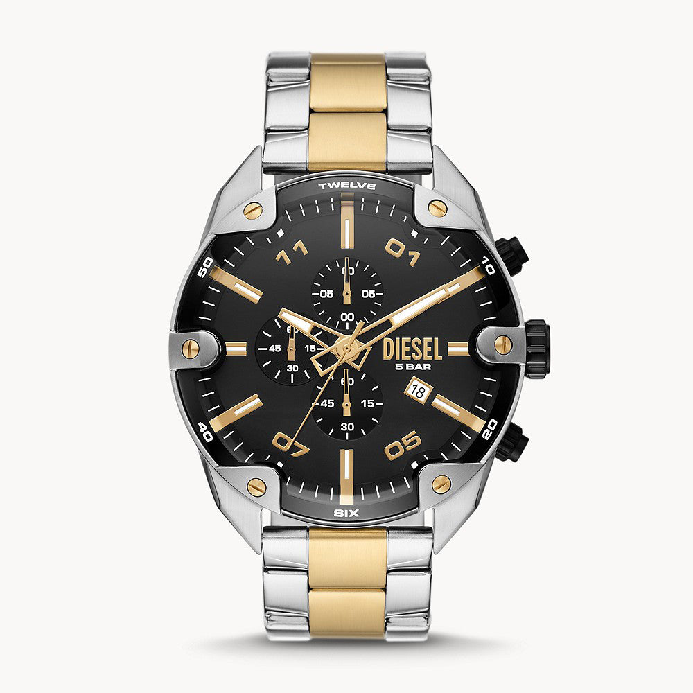 Diesel Spiked Silver Stainless Steel Mens Watch