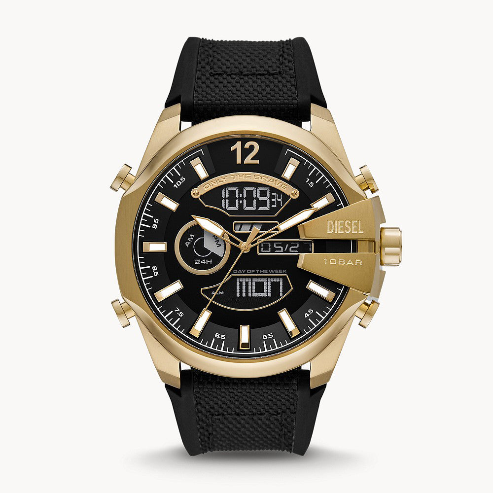 DIESEL MEGA CHIEF ANA-DIGI BLACK SILICONE WATCH