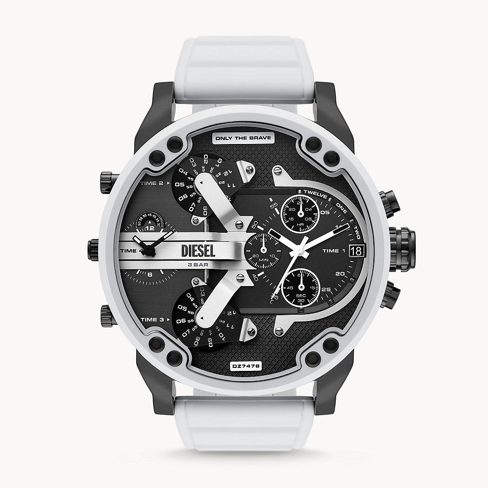 DIESEL MR. DADDY 2.0 CHRONOGRAPH WHITE SILICONE WATCH