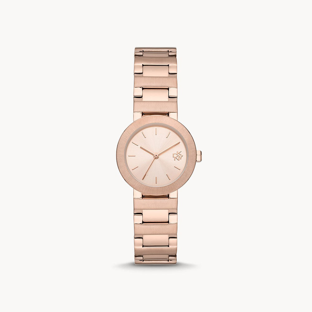 Dkny Metrolink Three-Hand Rose Gold-Tone Stainless Steel Watch