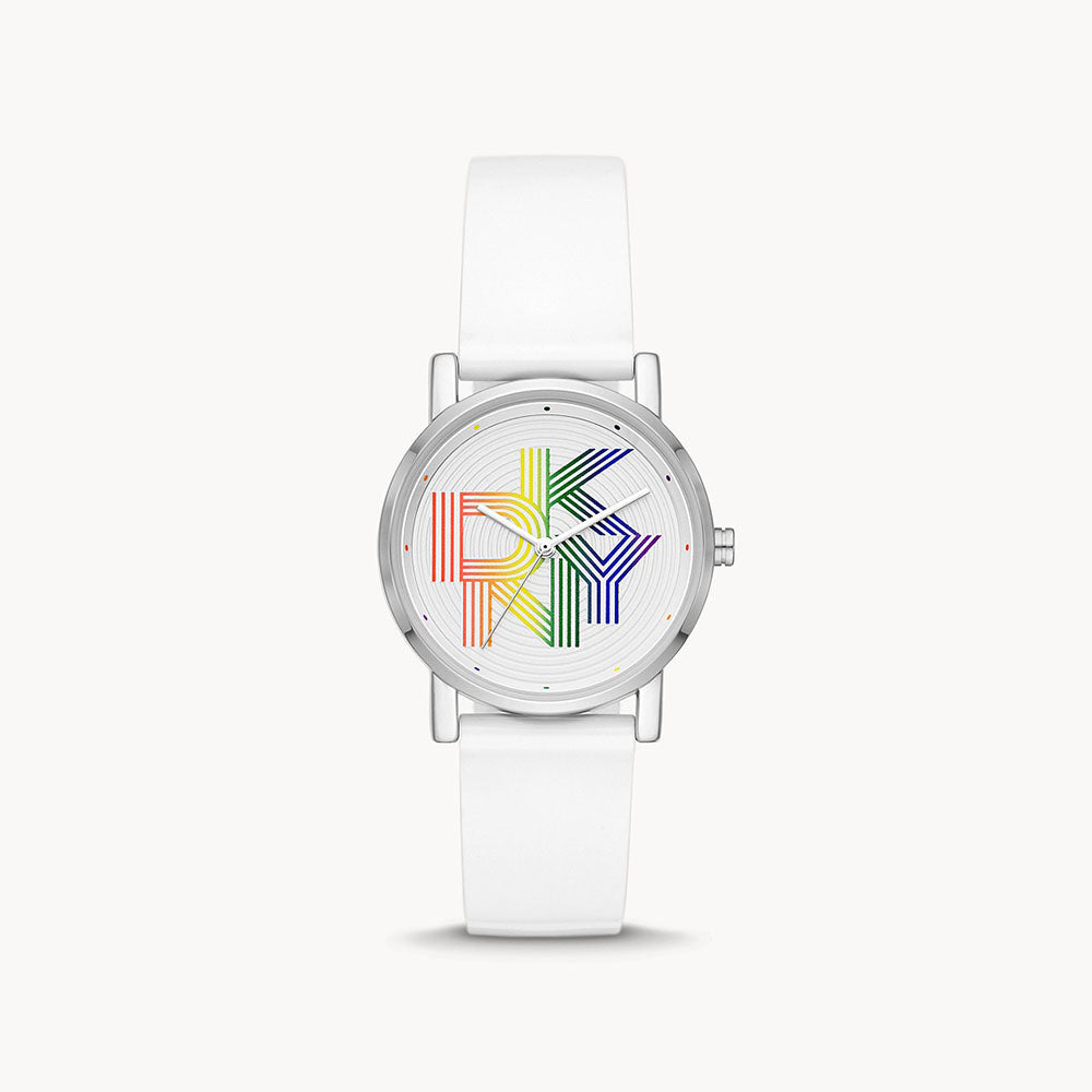 Dkny Soho Three-Hand White Polyurethane Watch
