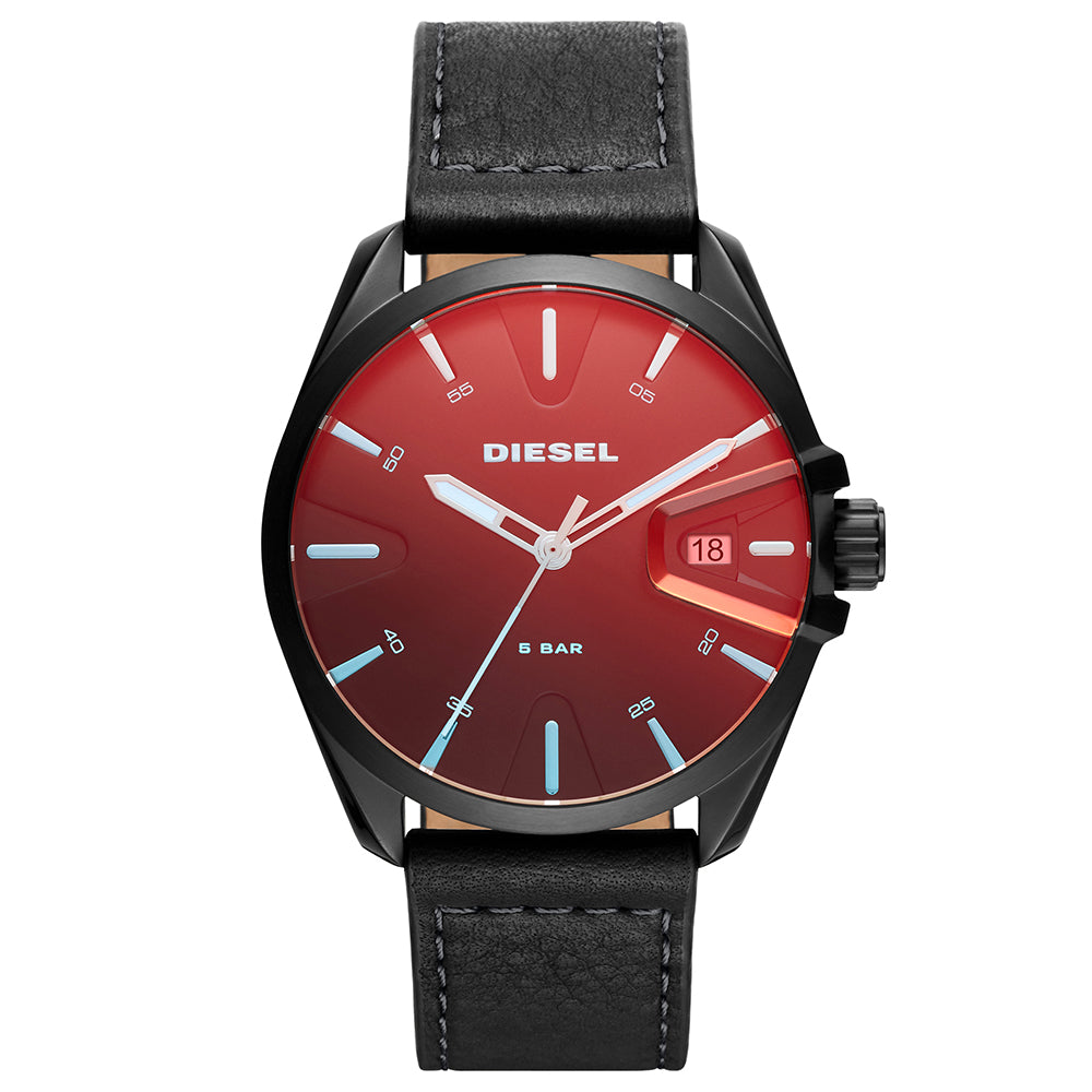 DIESEL ANLG WATCH 0 JWL SS LEATHER STRAP