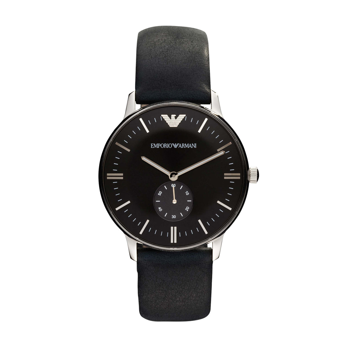 Emporio Armani Analog Watch 0 JWL SS Leather Strap