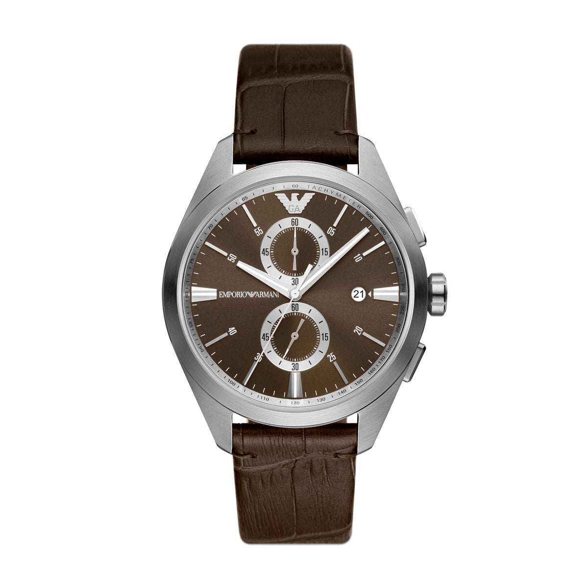 Emporio Armani Chronograph Brown Leather Watch