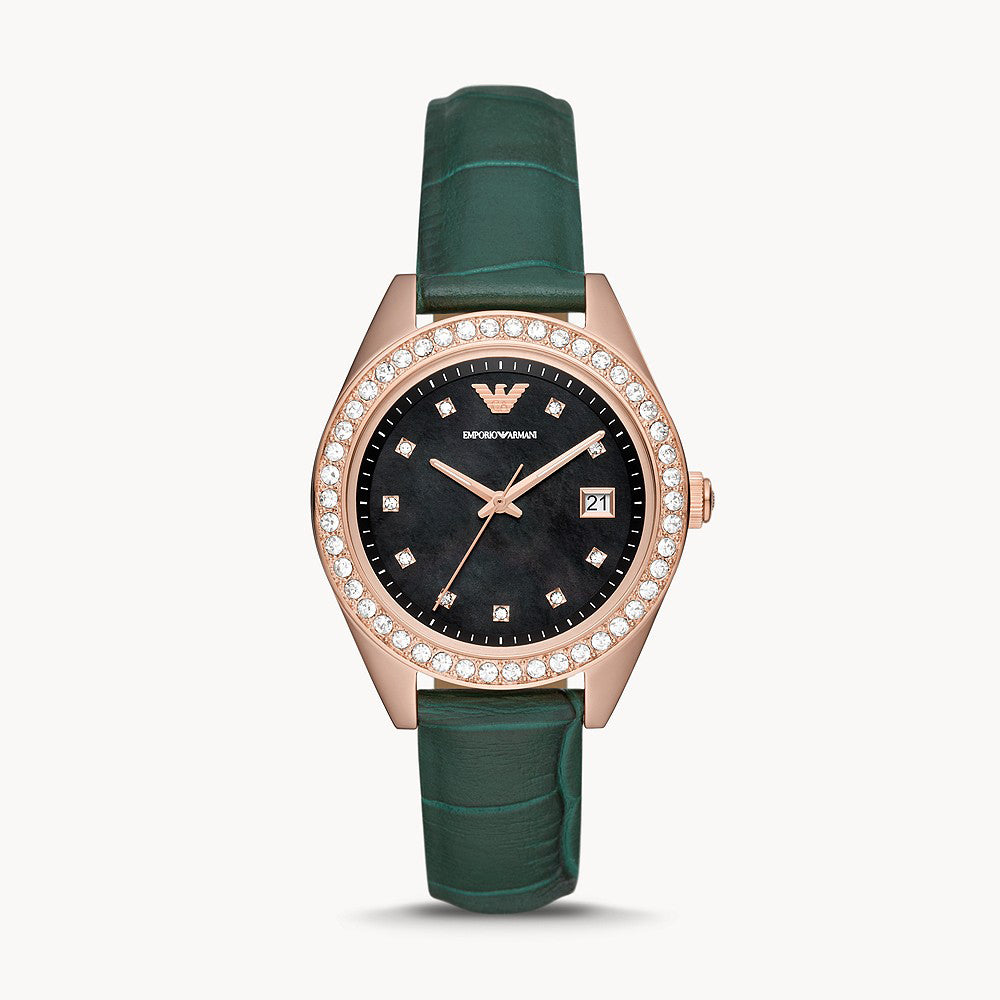 Giorgio armani watch online leather strap