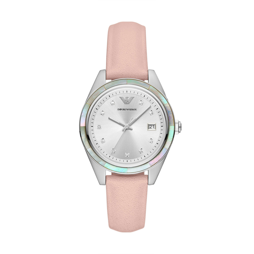 EMPORIO ARMANI LEO WOMEN'S LEATHER WATCH