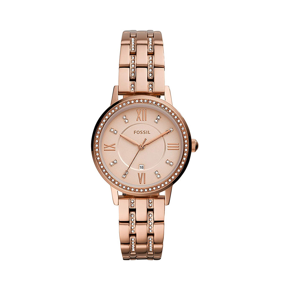 Fossil Analog Women's Watch Gold Plated Metal Bracelet