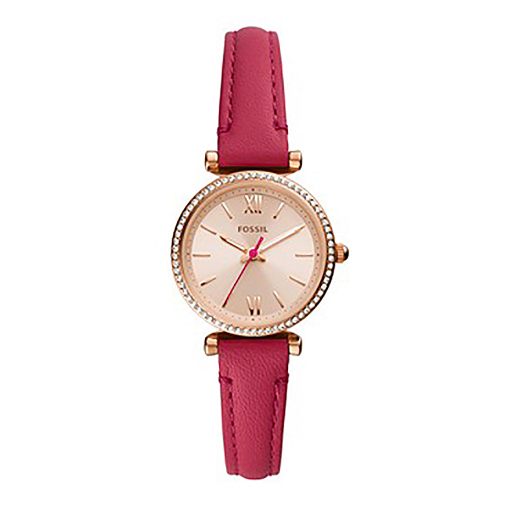 Fossil Analog Men's Watch Gold Plated Leather Strap - ES5006