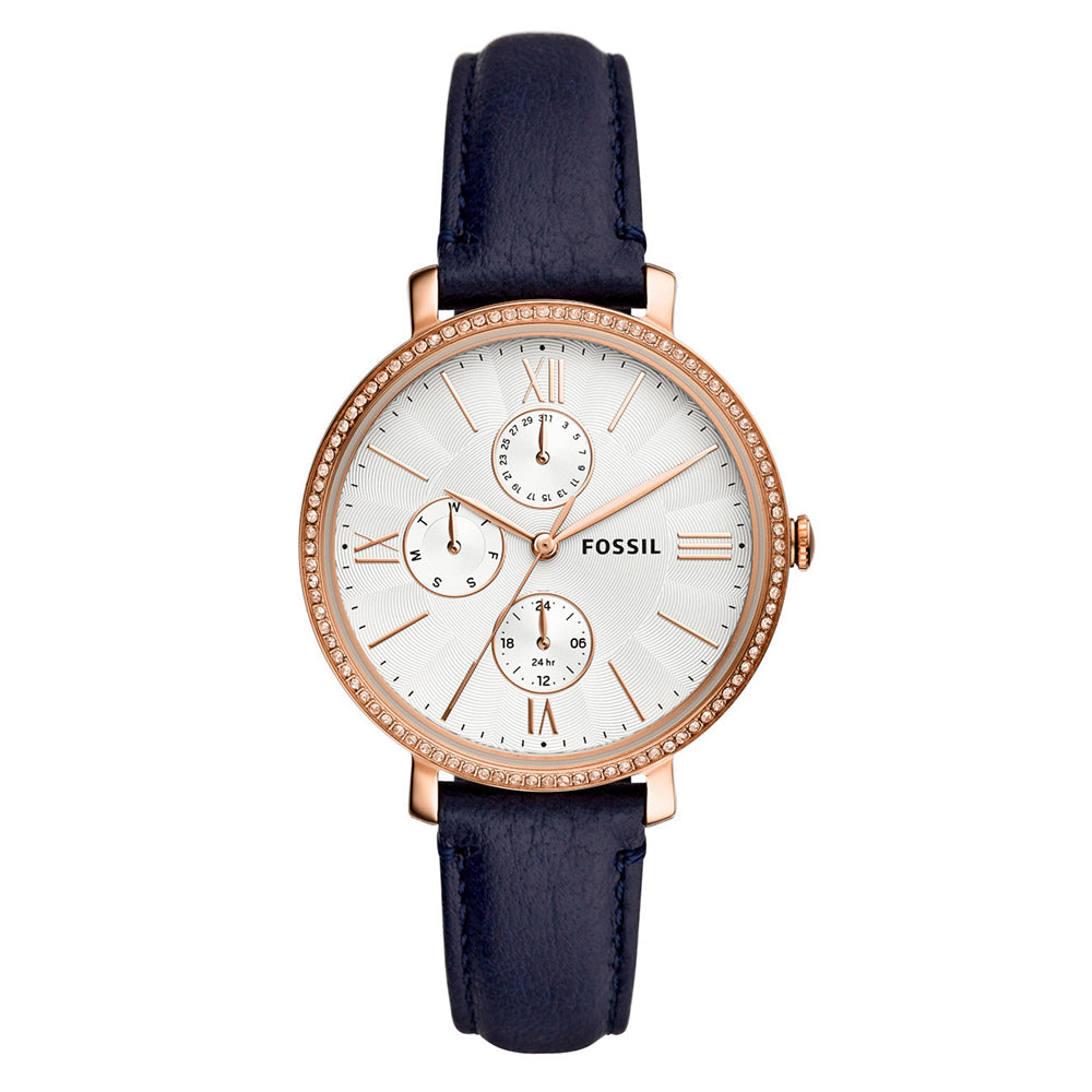 Fossil Analog Men's Watch Gold Plated Leather Strap - ES5096