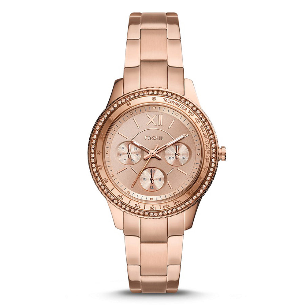 Fossil Stella Sport Multifunction Rose Gold-Tone Stainless Steel Women's Watch - ES5106