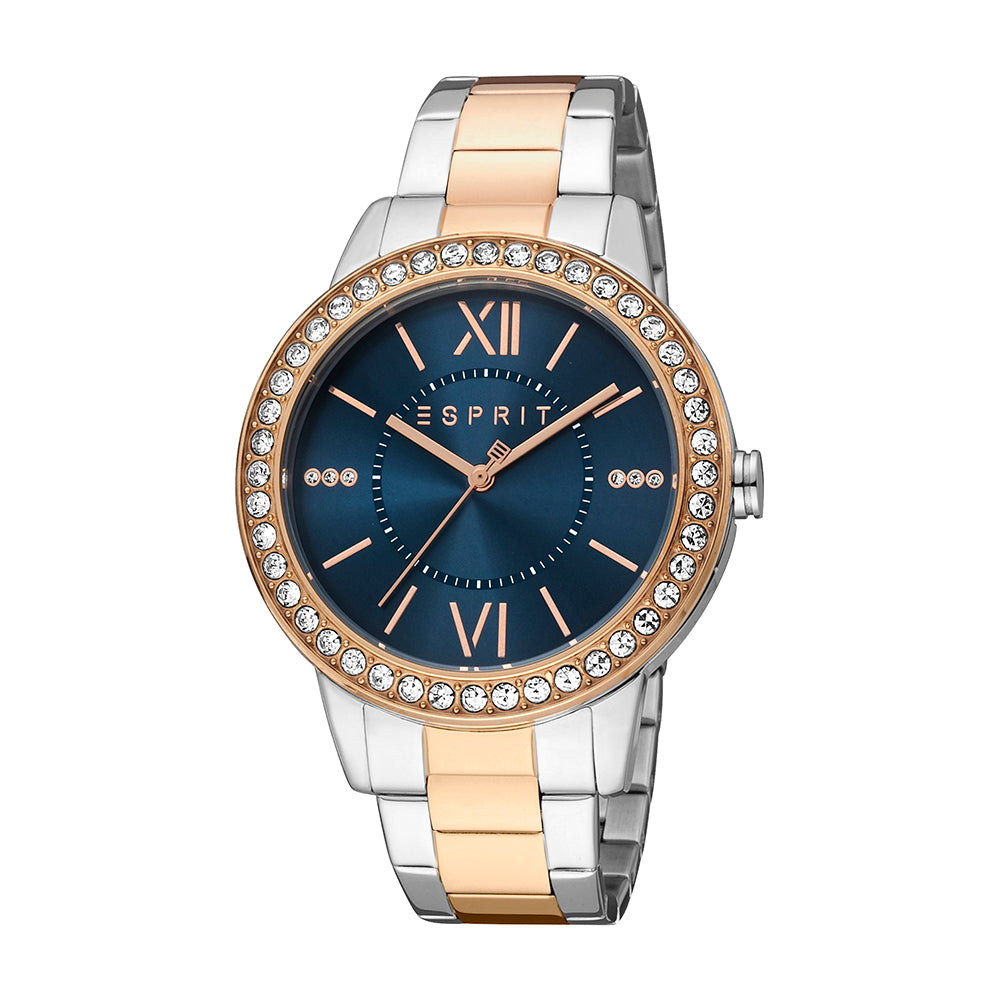 Esprit Women s Fashion Quartz Two Tone Silver Rose Gold Watch