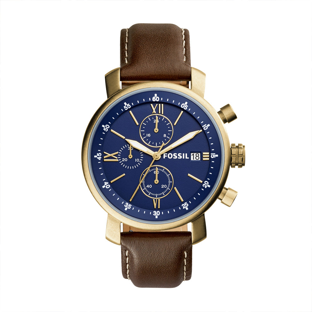 Fossil Rhett Men's Chronograph Brown Leather Watch - BQ2099