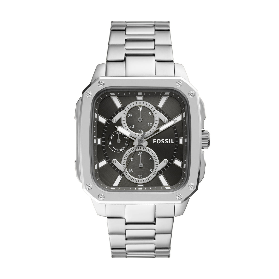 Fossil Inscription Silver Black Chronograph Men's Watch - BQ2655