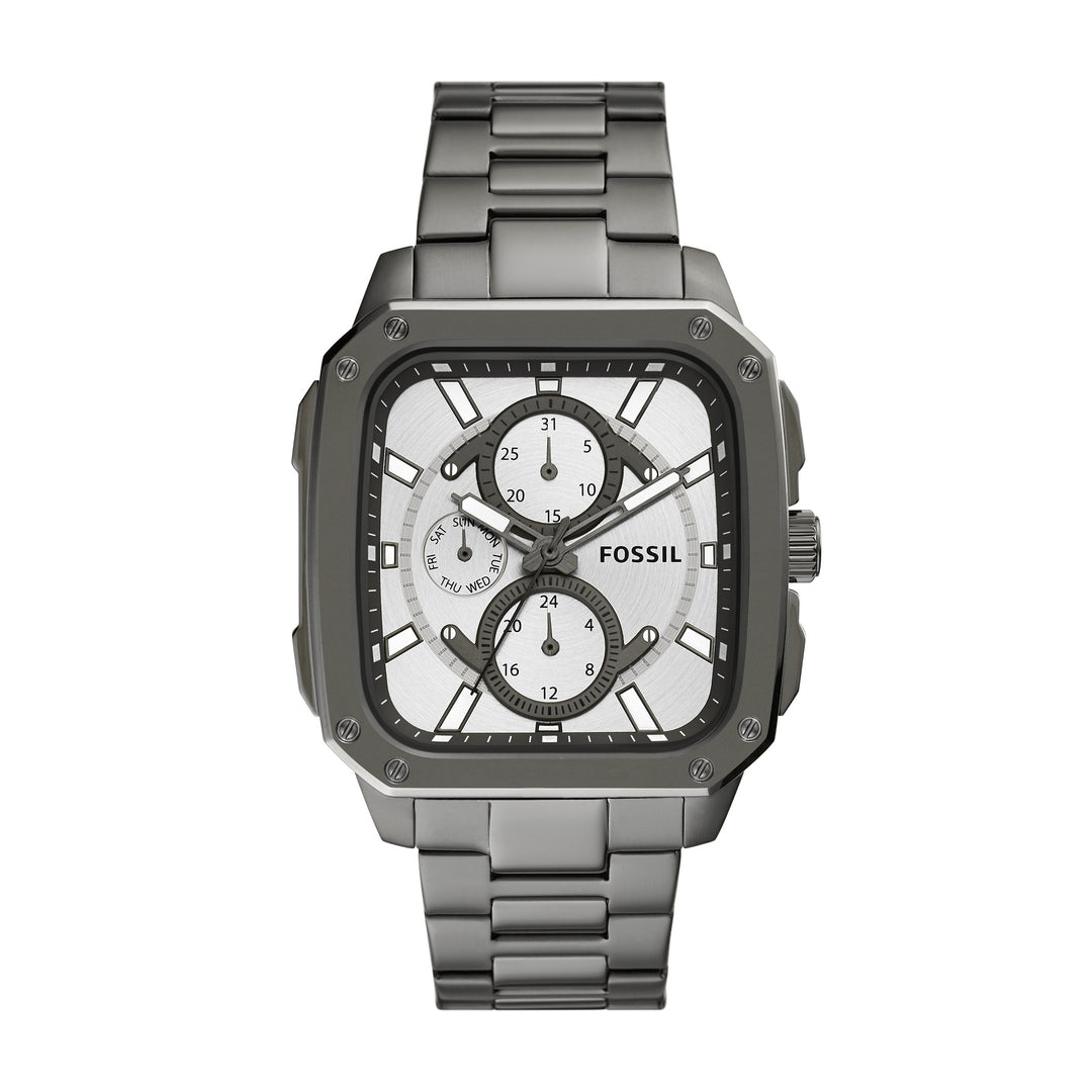 Fossil Inscription Smoke Silver Chronograph Men's Watch - BQ2657