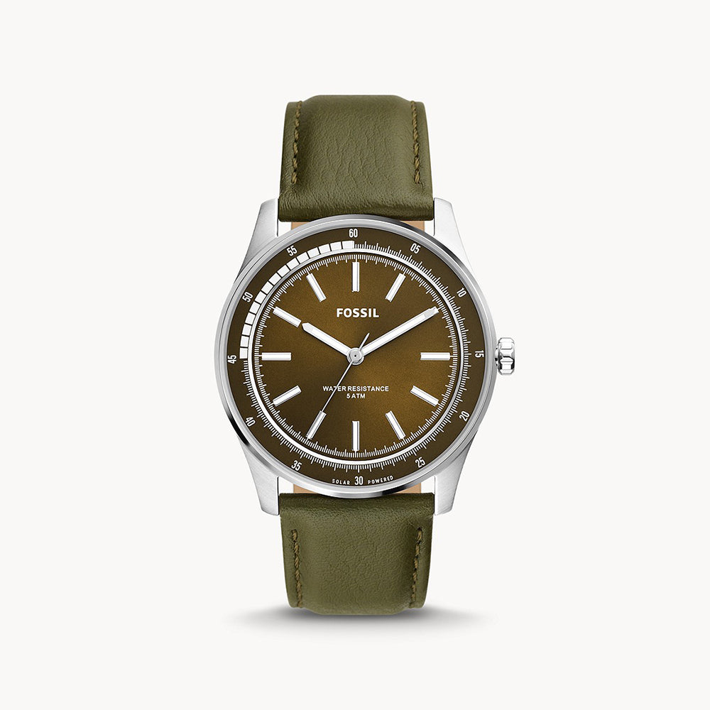 Fossil Sullivan Solar Silver Leather Men's Watch - BQ2663