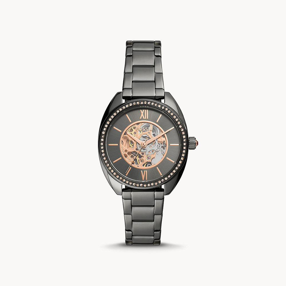 Fossil Vale Automatic Gunmetal Stainless Steel Women's Watch