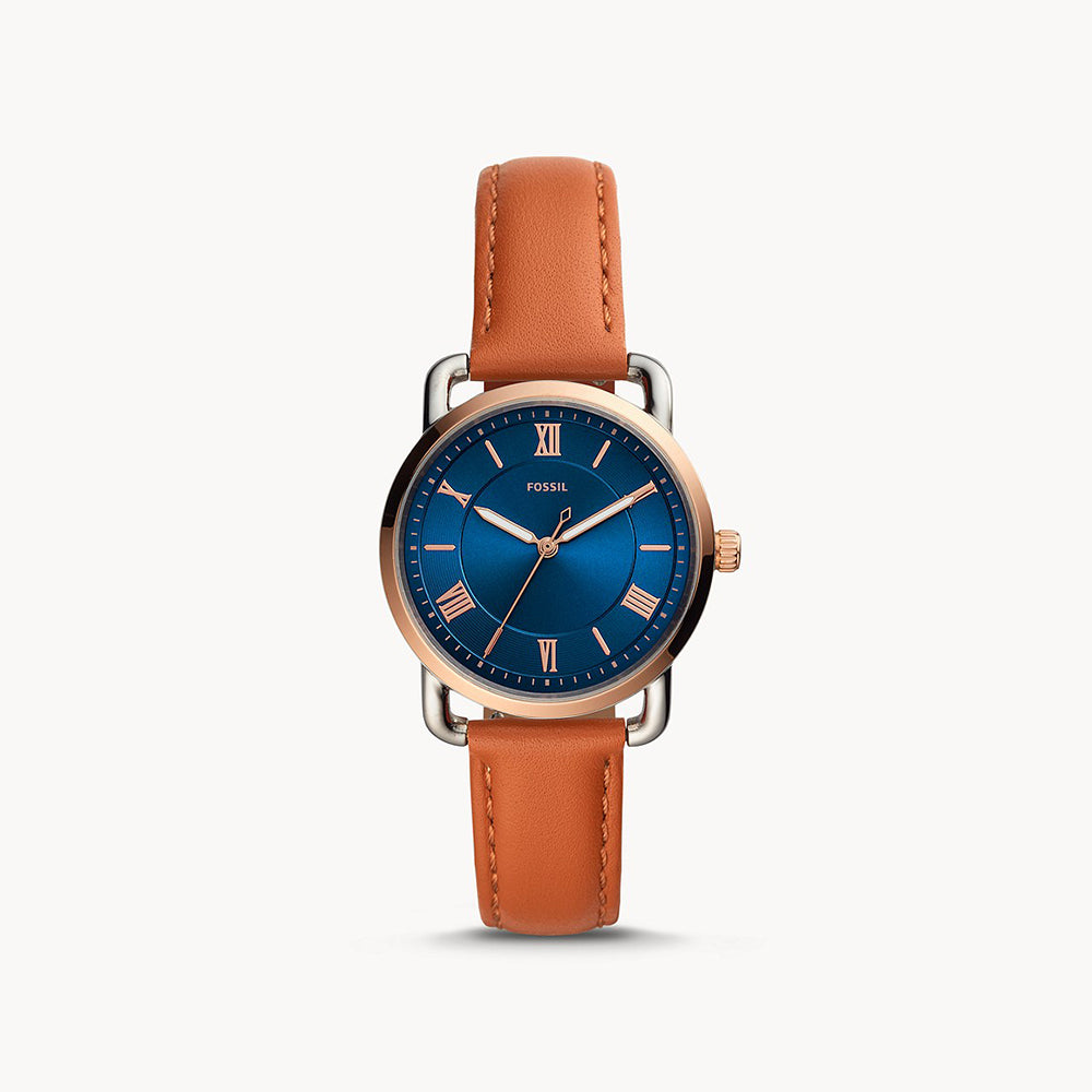 Fossil Copeland Silver Leather Women's Watch - ES4825