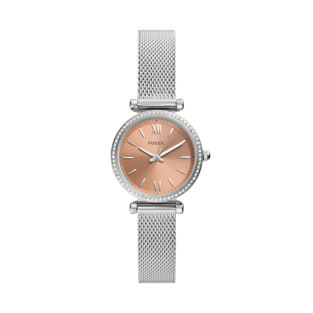 Fossil Carlie Mini Three-Hand Stainless Steel Mesh Women's Watch - ES5088