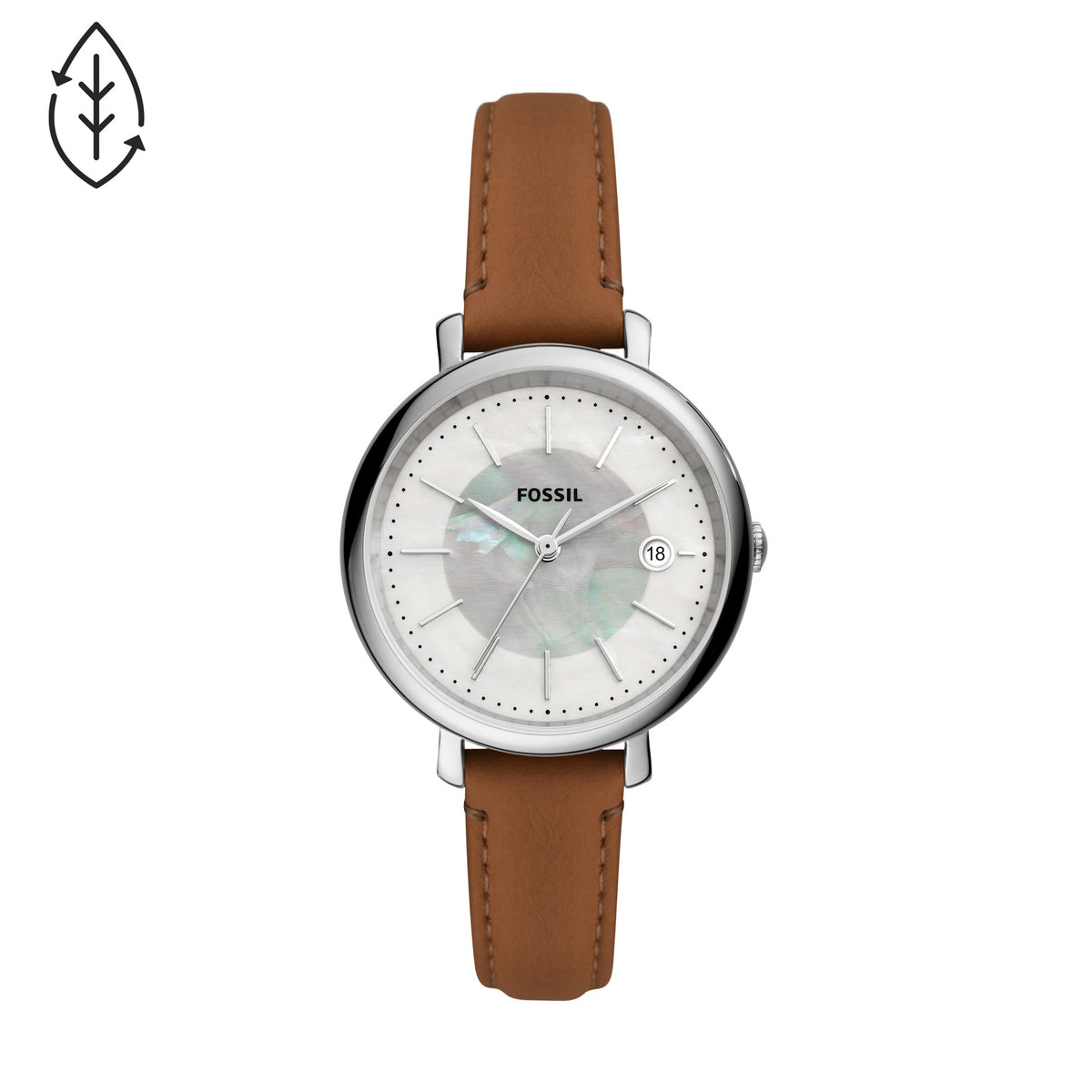 Fossil Analog Women's Watch Stainless Steel Leather Strap