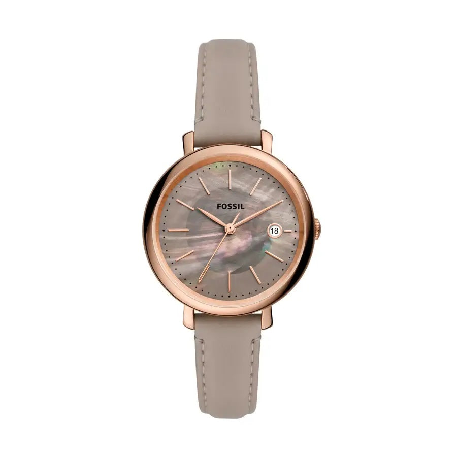 Fossil Analog Women's Watch Gold Plated Leather Strap - ES5091