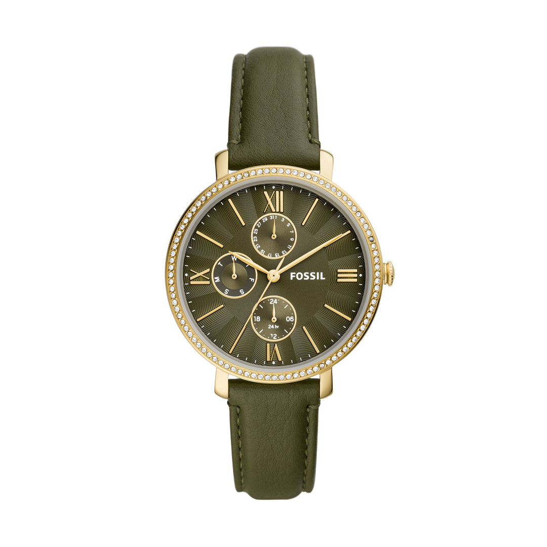 Fossil Jacqueline Multifunction Olive Leather Women's Watch - ES5118