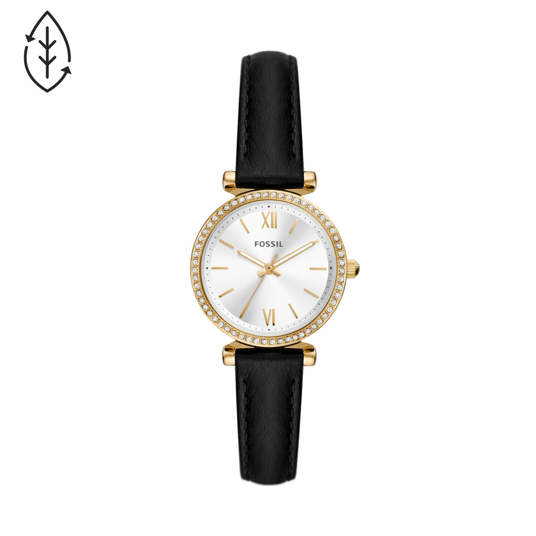Fossil Analog Women's Watch Gold Plated Leather Strap - ES5127