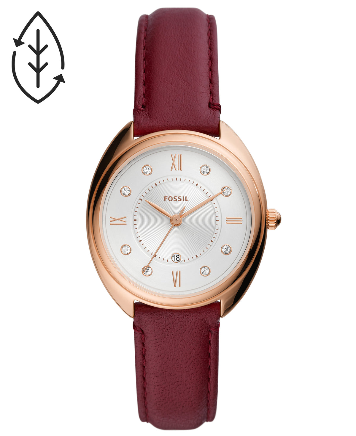 Fossil Analog Women's Watch Gold Plated Leather Strap