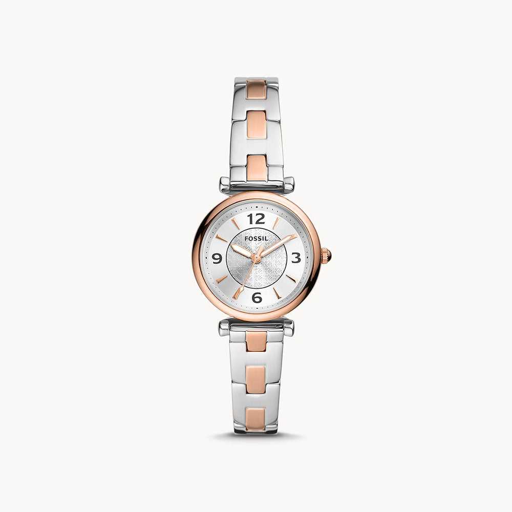 Fossil Carlie Three-Hand Two-Tone Stainless Steel Women's Watch - ES5201