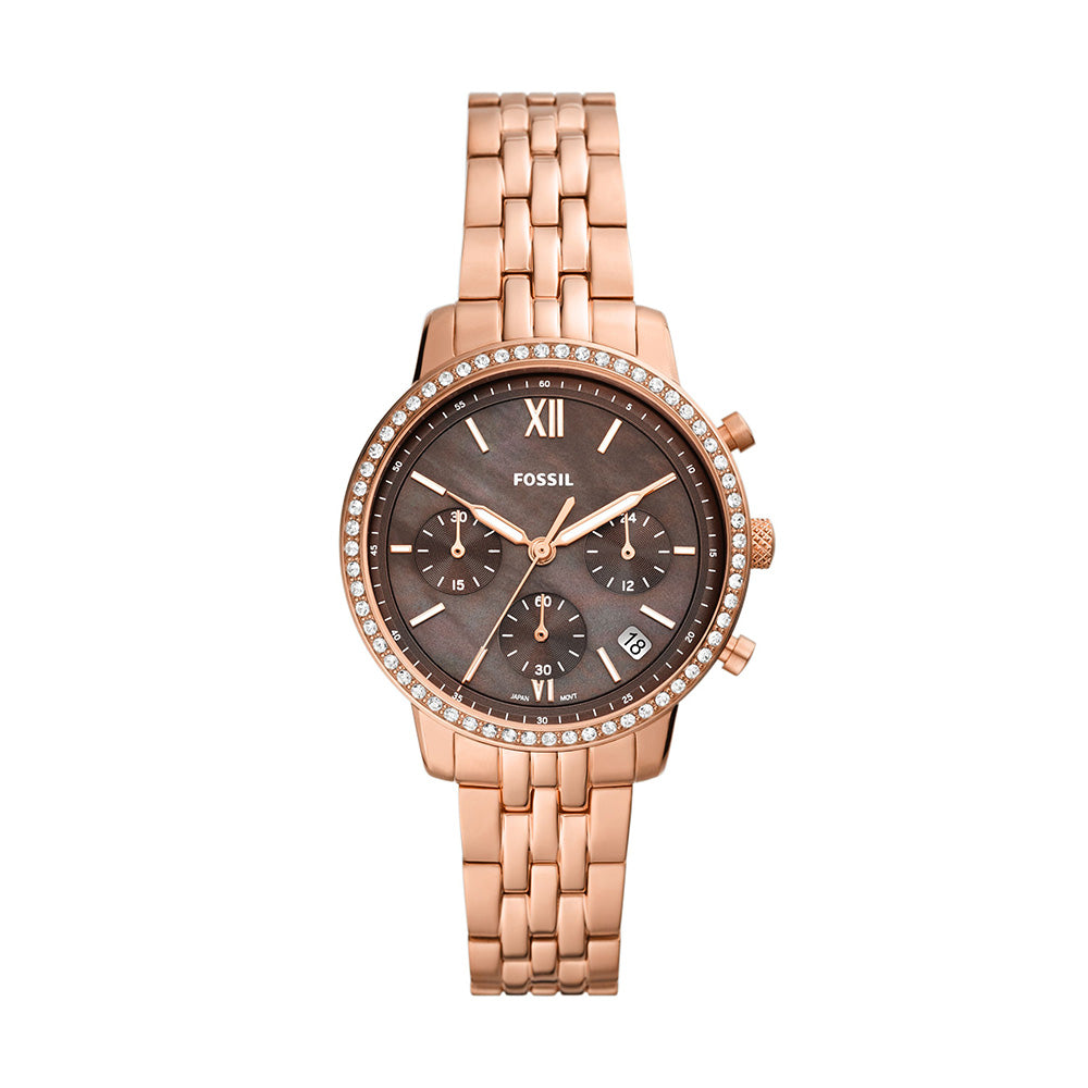Fossil Neutra Chronograph Rose Gold Tone Stainless Steel Women's Watch