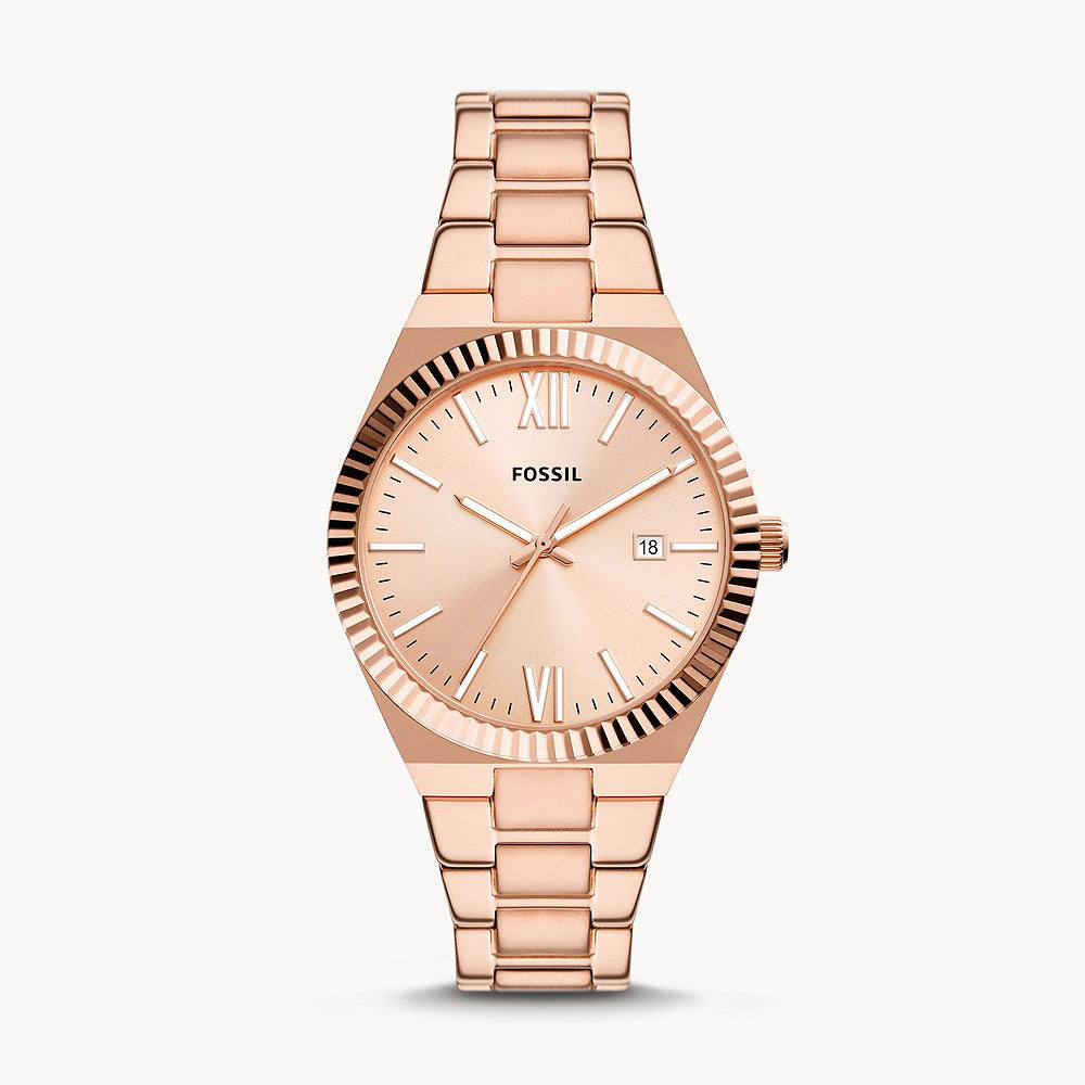 Fossil watch store women rose gold