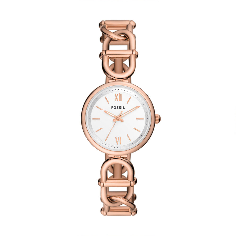 Fossil Carlie Women's Three-Hand Rose Gold-Tone Stainless Steel