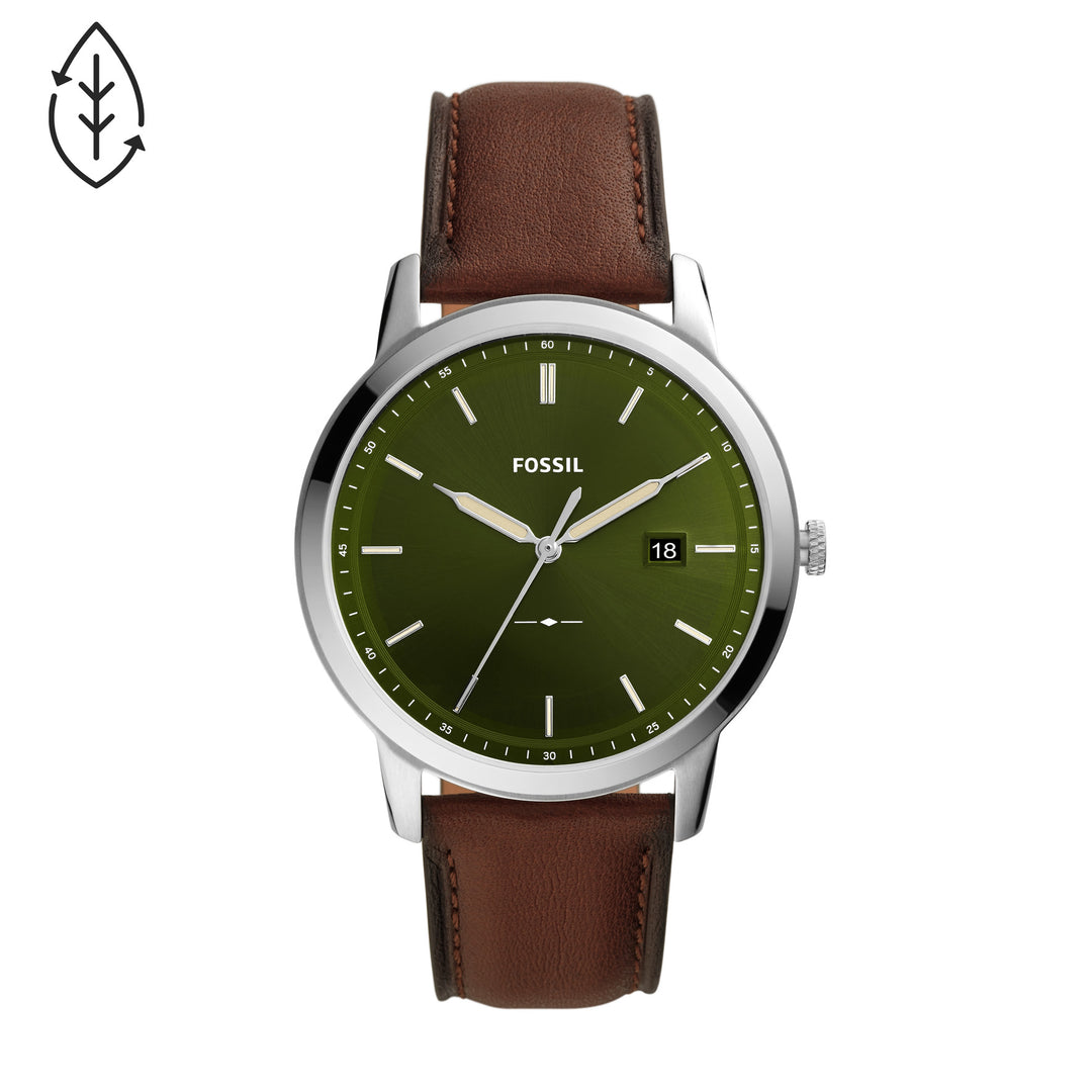 Fossil Analog Men's Watch Stainless Steel Leather Strap - FS5838