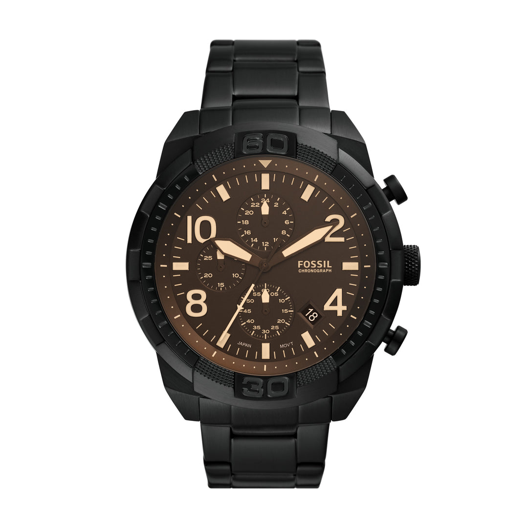 Fossil Bronson Chronograph Black Stainless Steel Men's Watch - FS5876