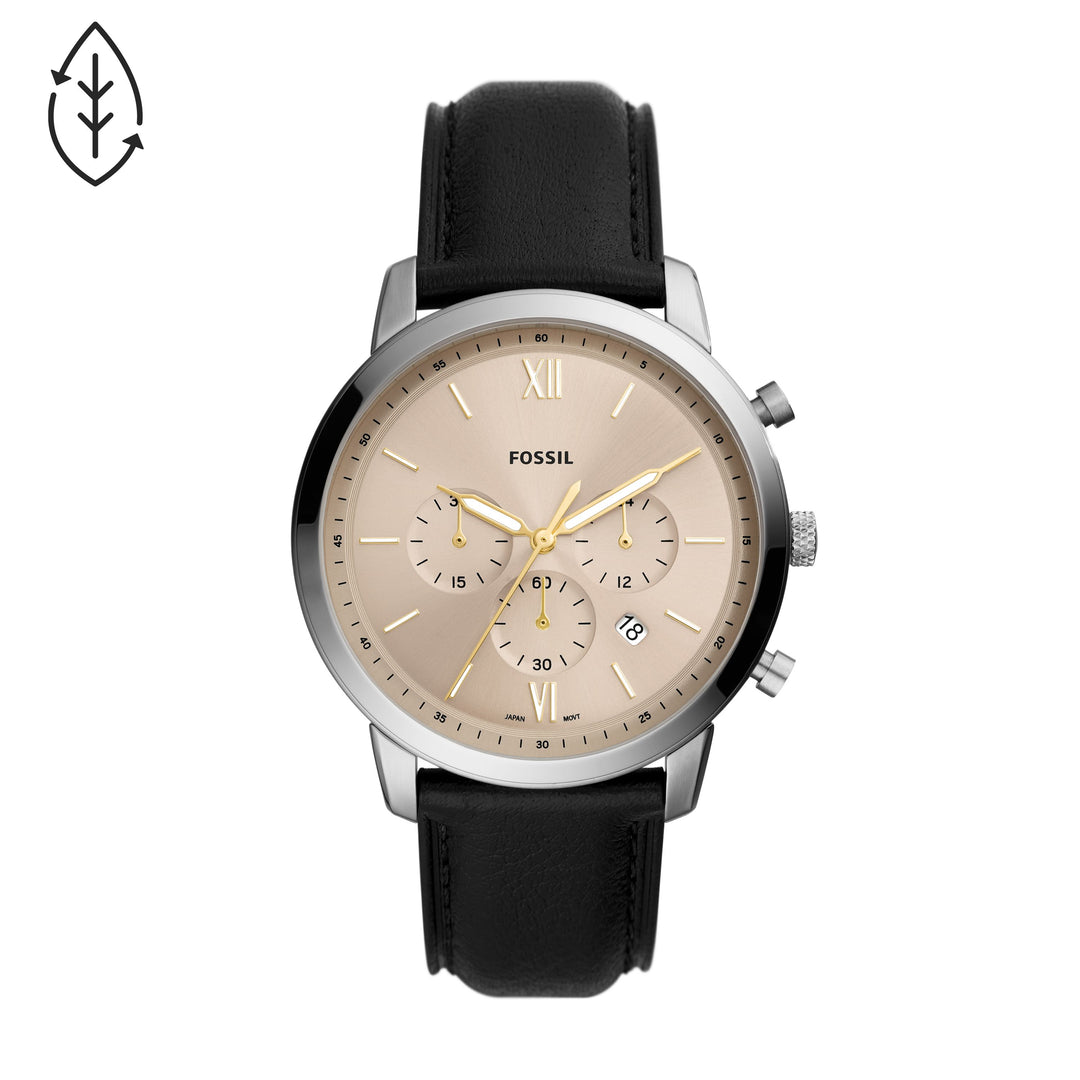 Fossil Analog Men's Watch Stainless Steel Leather Strap - FS5885