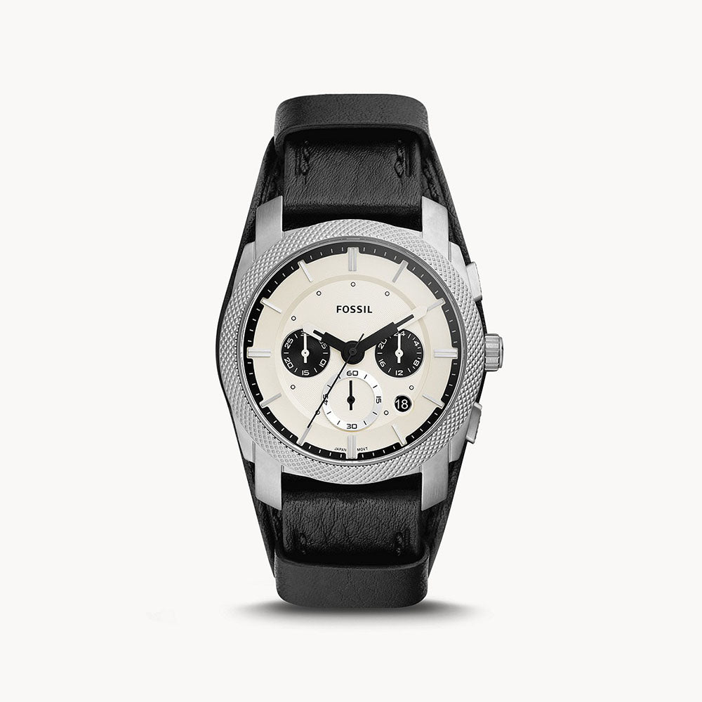 Fossil Machine Chronograph Black Eco Leather Men's Watch - FS5921
