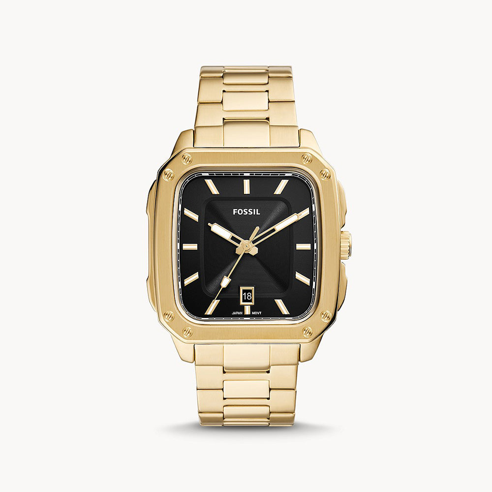 Fossil Three Hand Date Gold Tone Stainless Steel Men's Watch - FS5932