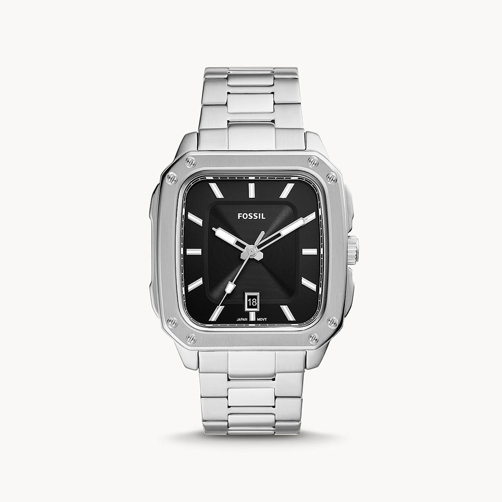 Fossil Inscription Three Hand Date Stainless Steel Men's Watch - FS5933