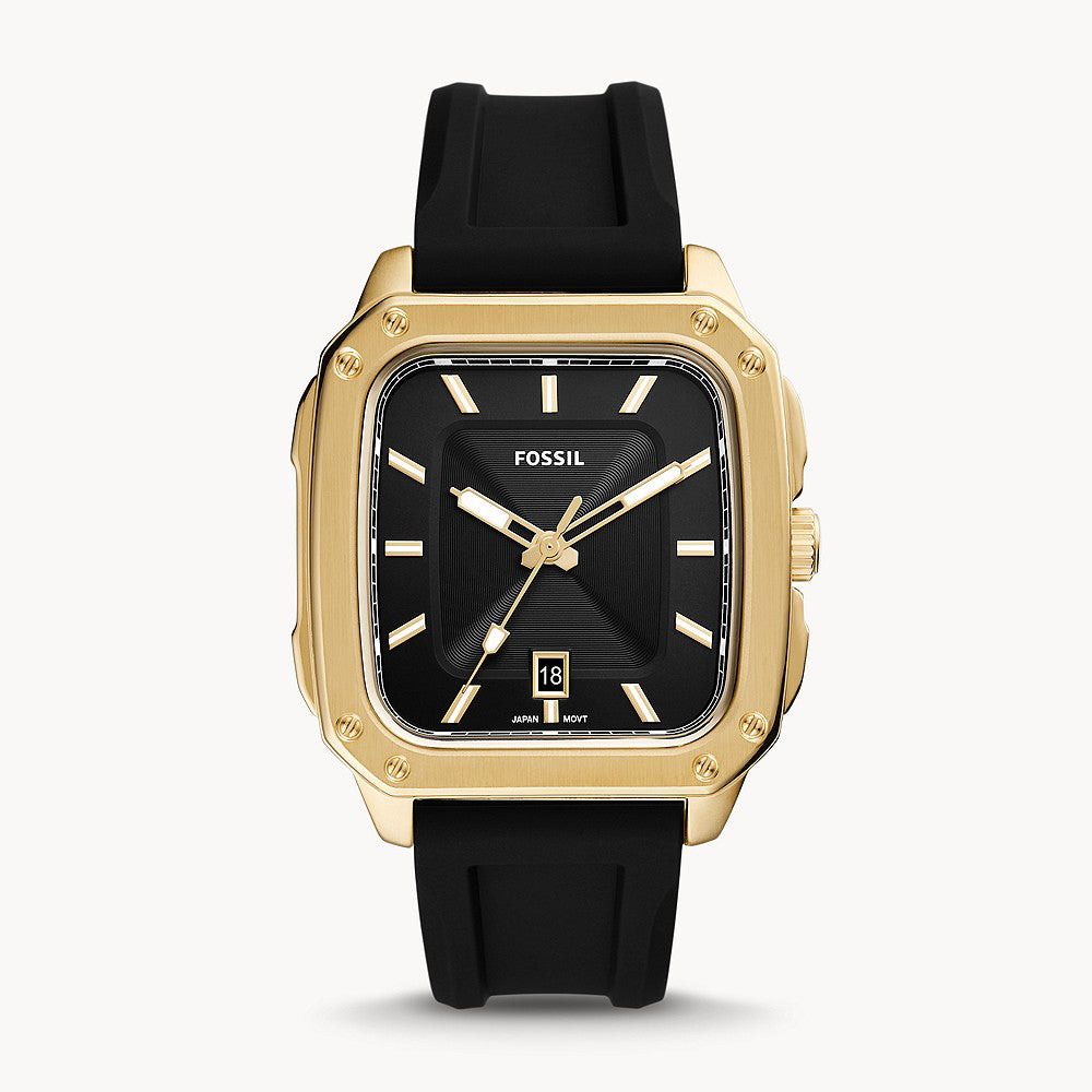 Fossil Inscription Gold Silicone Men's Watch - FS5981