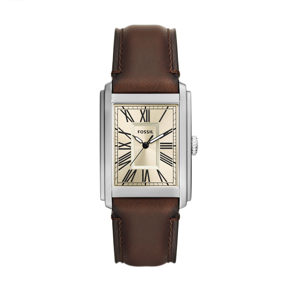 Fossil Carraway Men's Pro-Planet Three-Hand Brown Leather Watch - FS6012