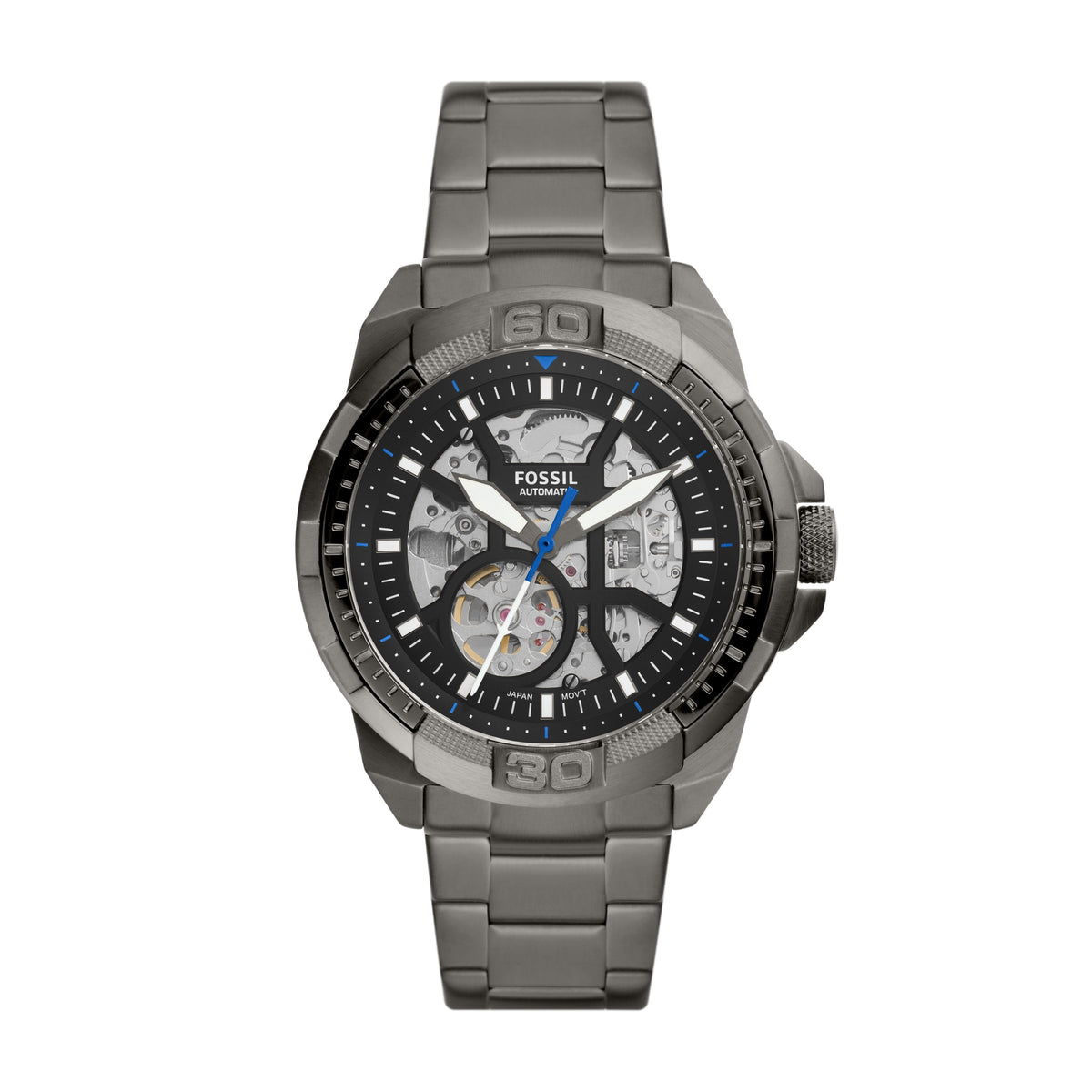 Fossil Bronson Automatic Smoke Stainless Steel Men's Watch