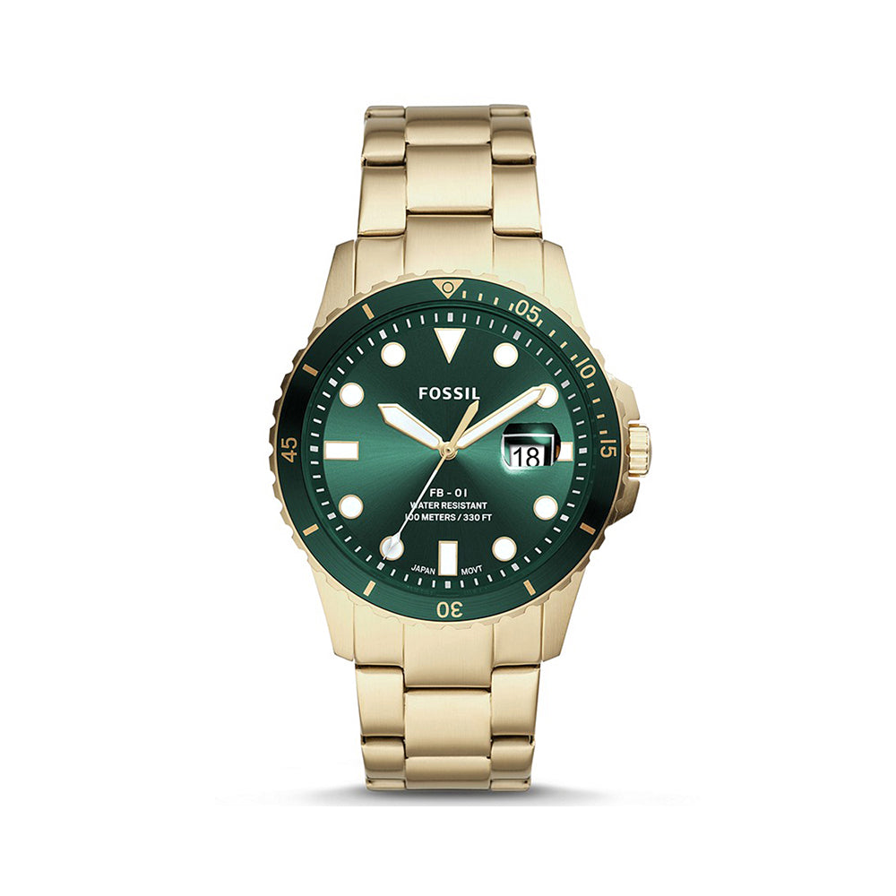 Fossil Analog Men's Watch Gold Plated Metal Bracelet - FS5658