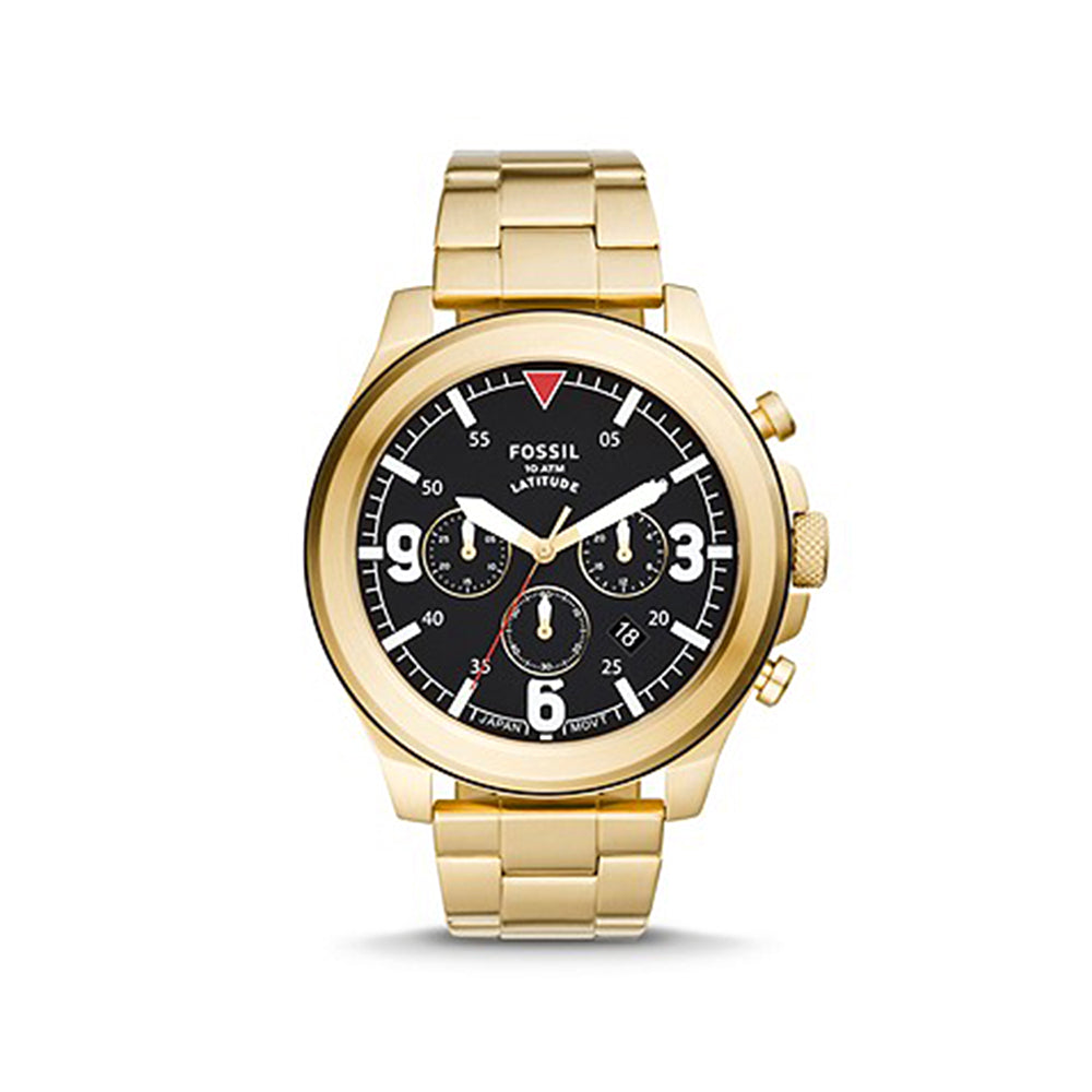 Fossil Analog Men's Watch Gold Plated Metal Bracelet - FS5752