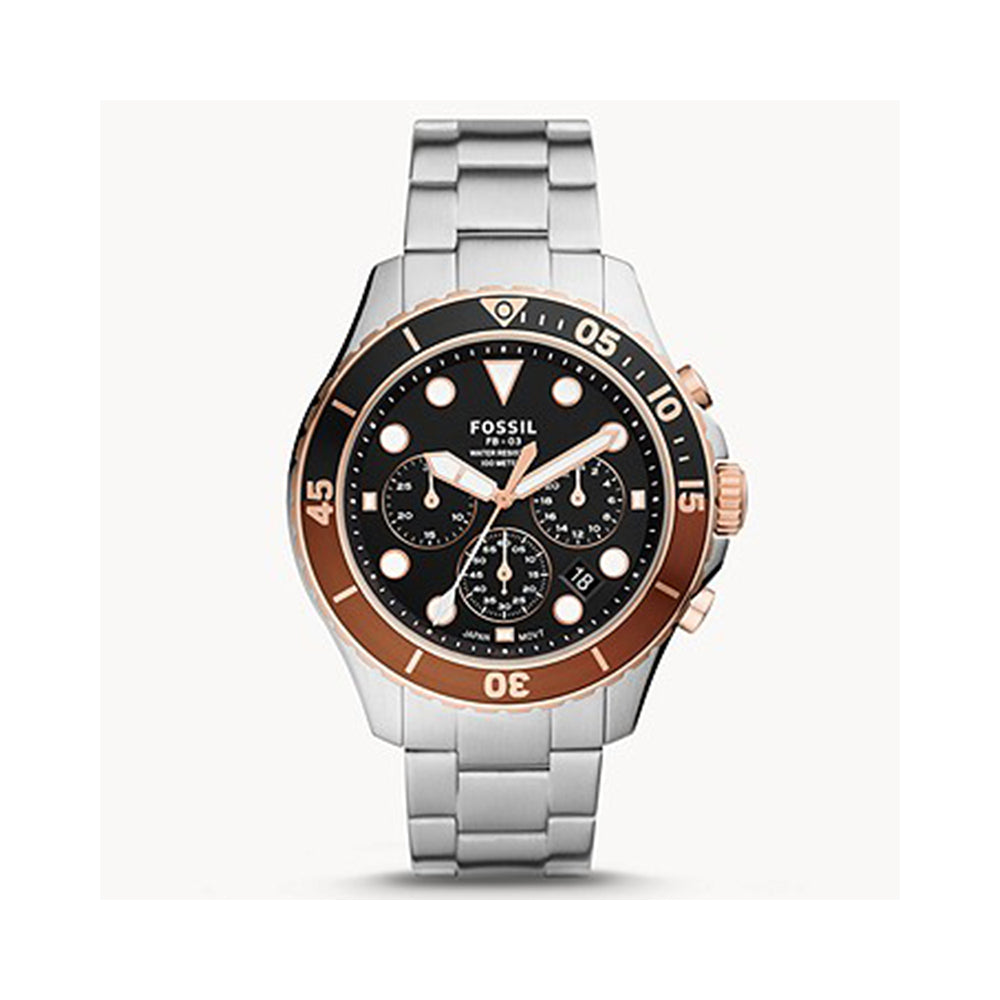 Fossil Analog Men's Watch Gold Plated Metal Bracelet - FS5768