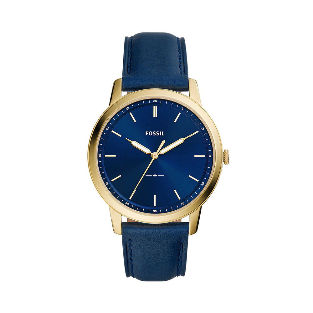 Fossil Analog Men's Watch Gold Plated Leather Strap - FS5789
