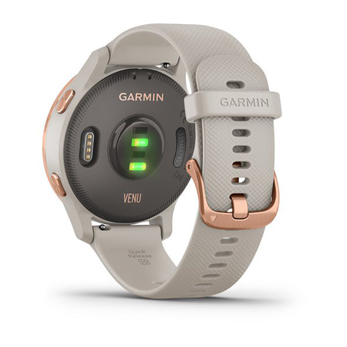 Garmin venu smartwatch light sand with rose gold sale