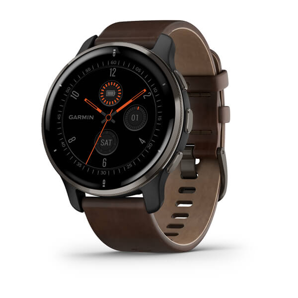 Garmin Venu 2 Plus Silicone Black Brown Full Color Display Dial Watch - 010-02496-15